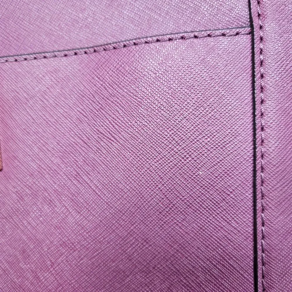 VGUC Michael Kors Black Tina Small Satchel Crossbody Purple Saffiano Leather
